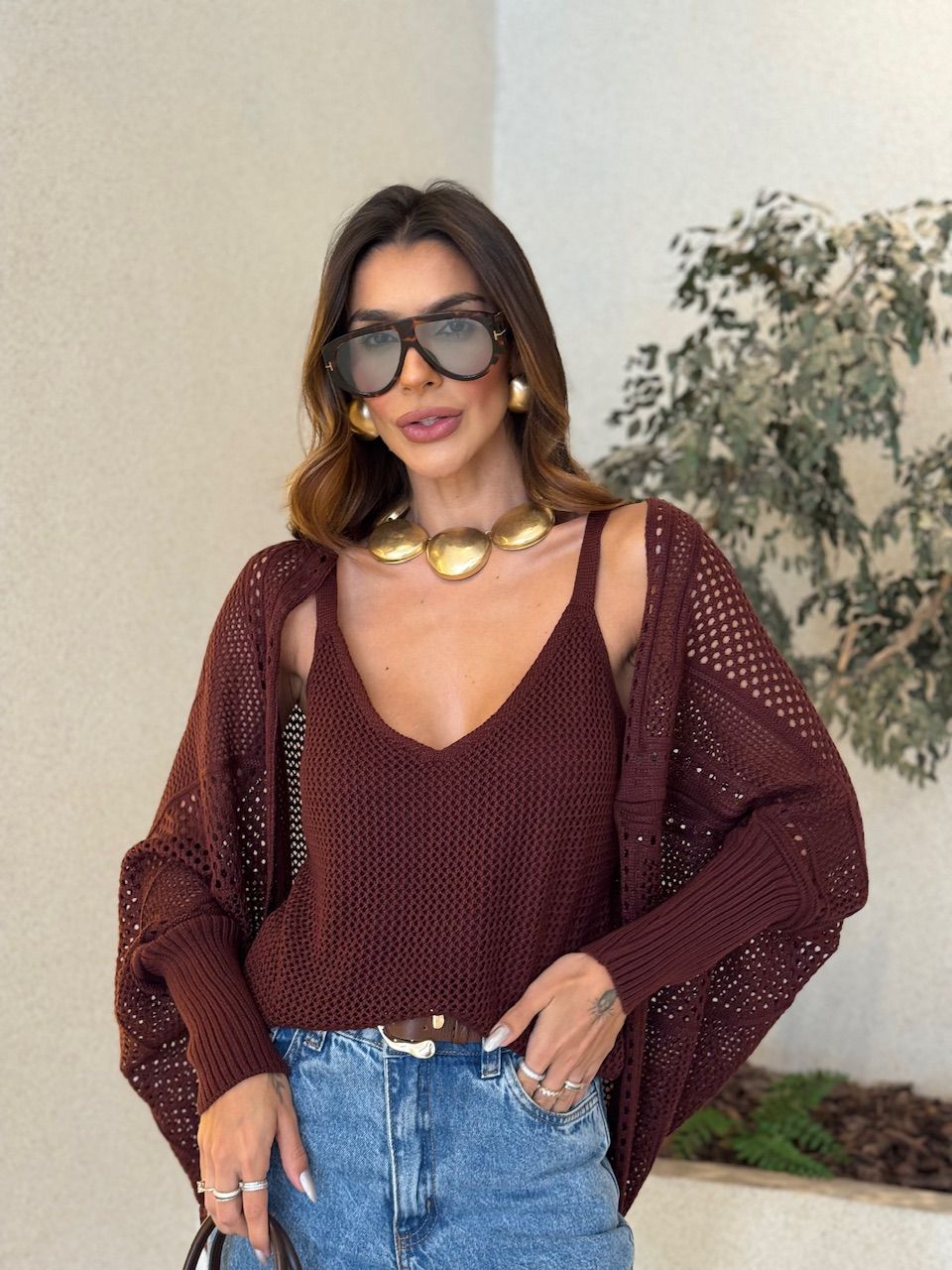 CONJUNTO TUANY TRICOT VINHO - 0075810168 - CAROLLA FERRARO