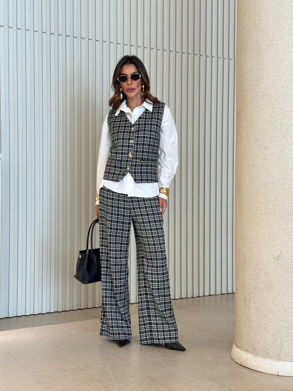 CONJUNTO YASMIN XADREZ PRETO - 0075750032 - CAROLLA FERRARO