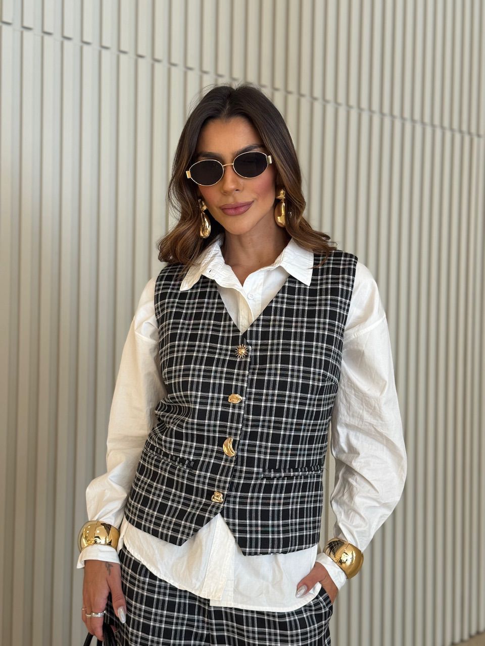 CONJUNTO YASMIN XADREZ PRETO