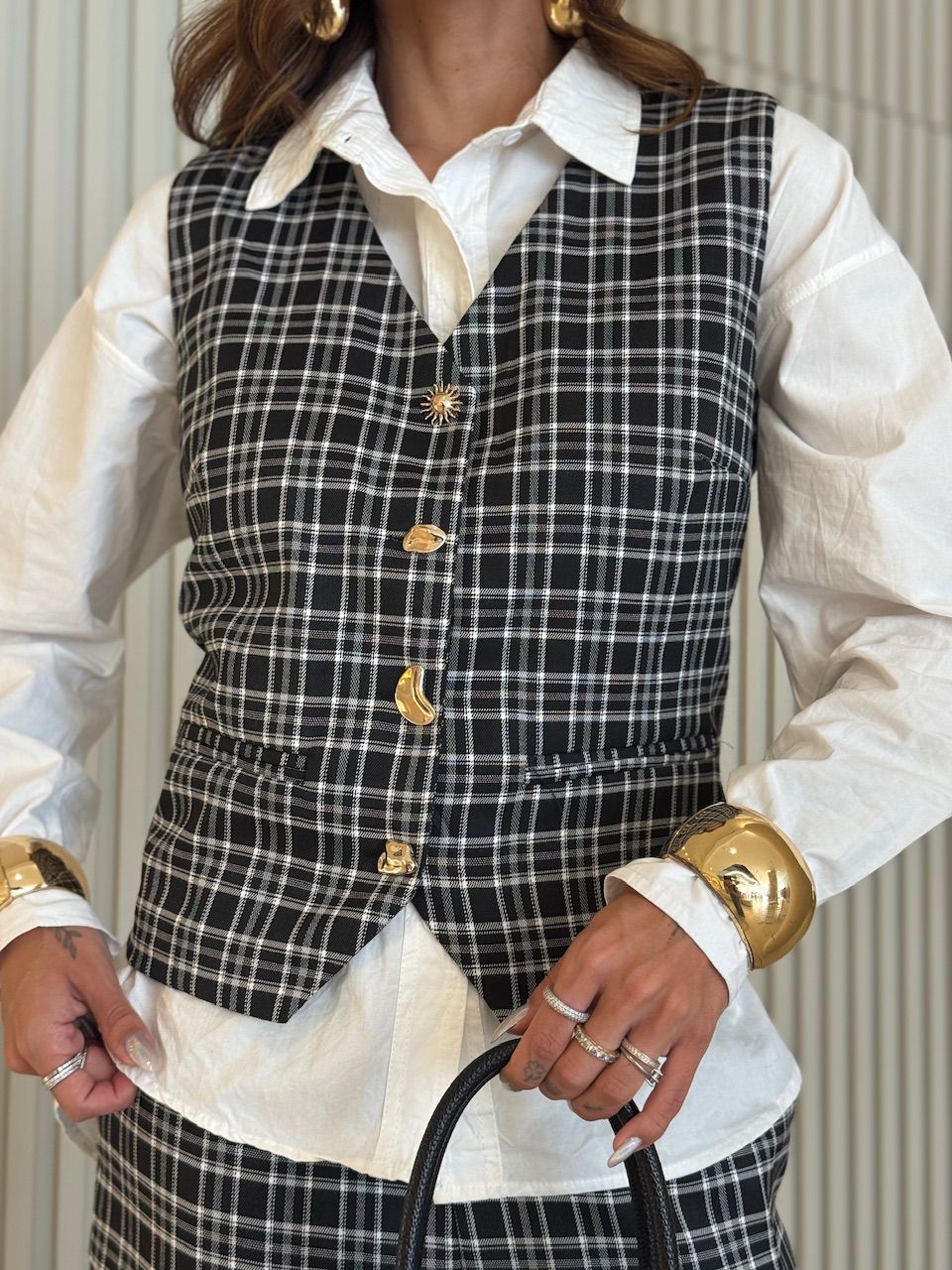 CONJUNTO YASMIN XADREZ PRETO