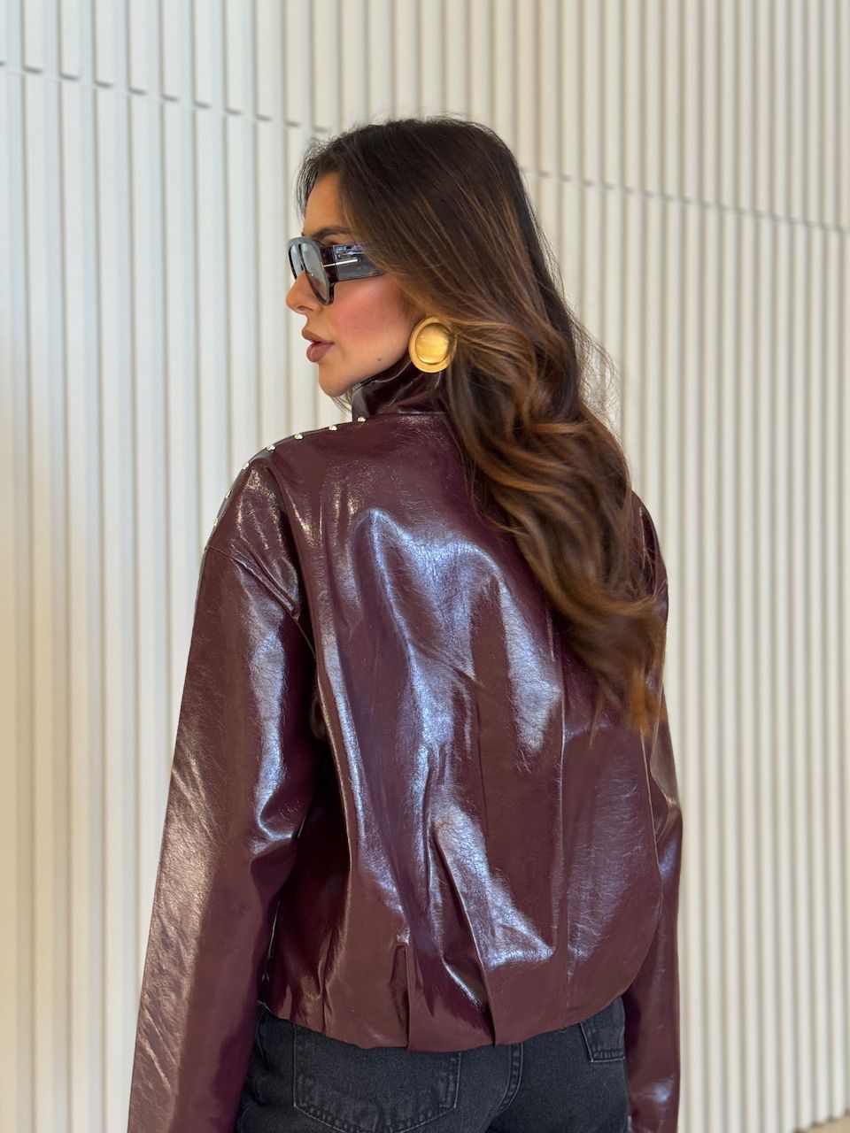 JAQUETA JANE BOTÕES VINHO