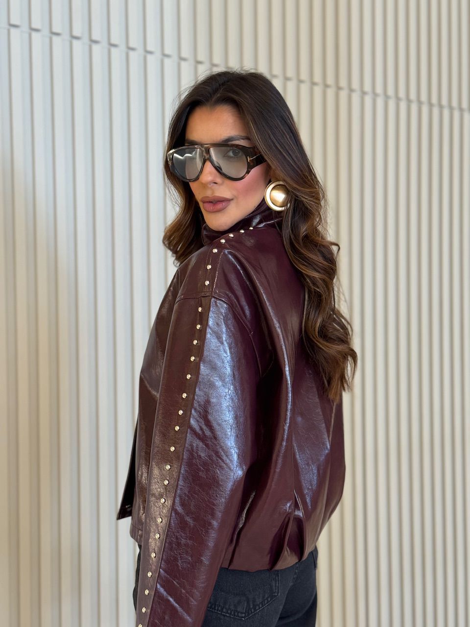 JAQUETA JANE BOTÕES VINHO