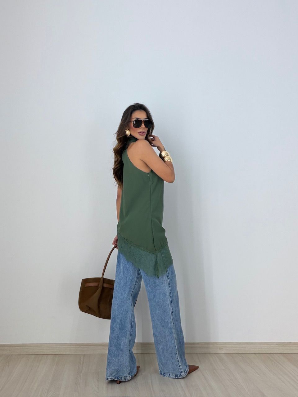 BLUSA MARIA CLARA ASSIMÉTRICA VERDE