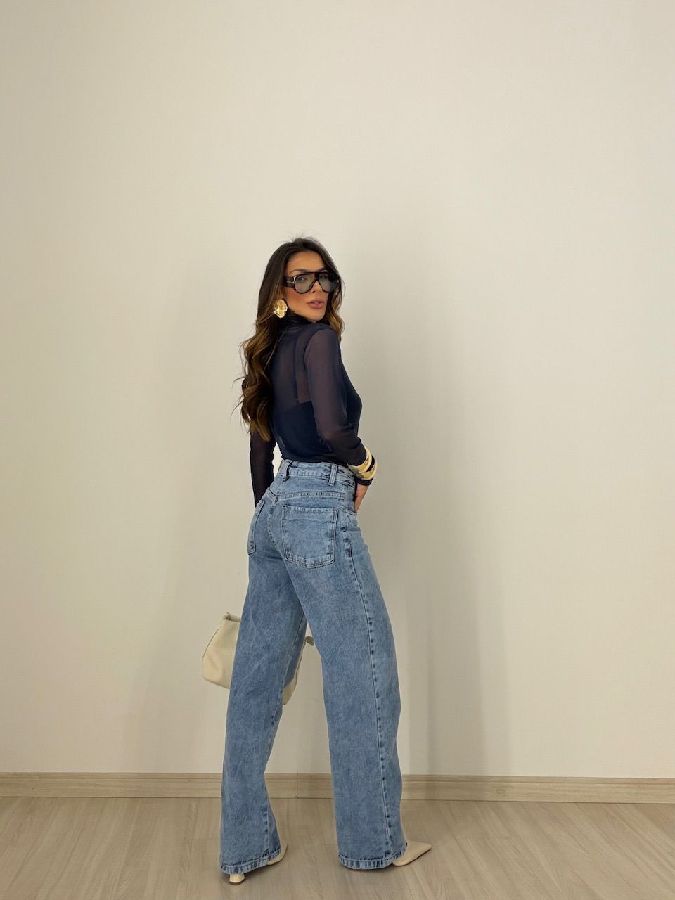 BLUSA CAMILA TULE MARINHO