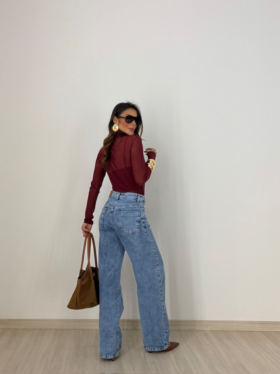 BLUSA CAMILA TULE VINHO