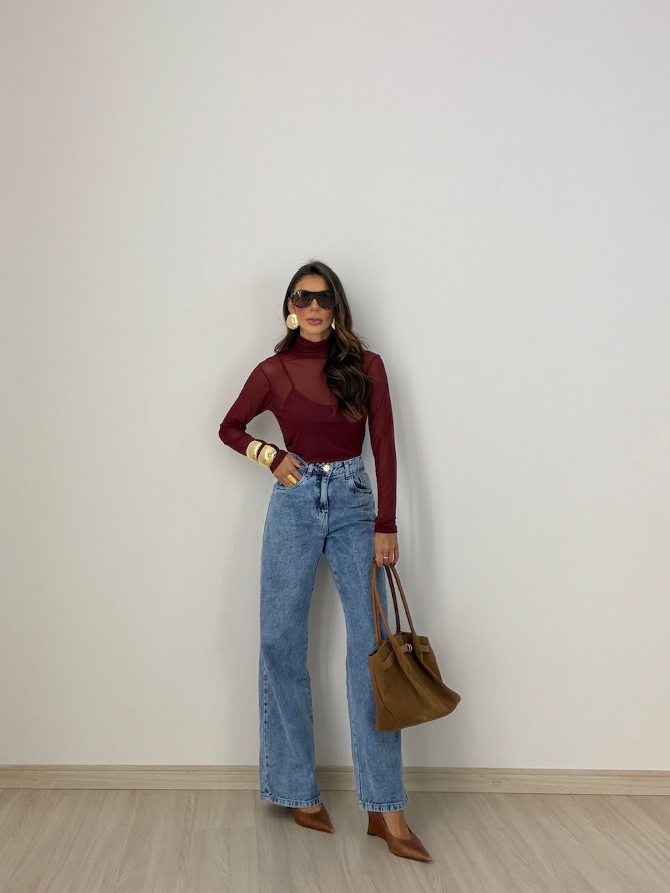 BLUSA CAMILA TULE VINHO