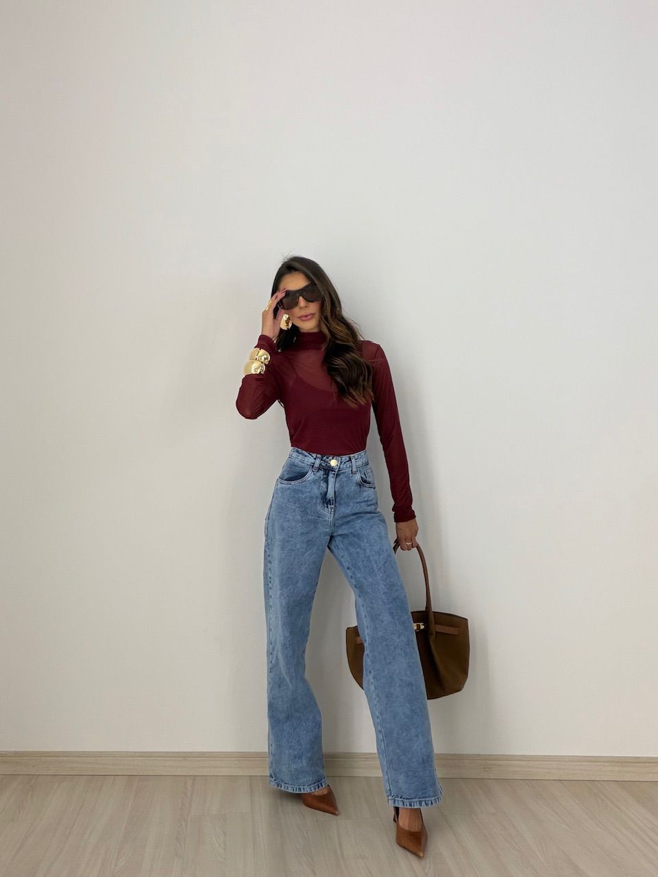 BLUSA CAMILA TULE VINHO