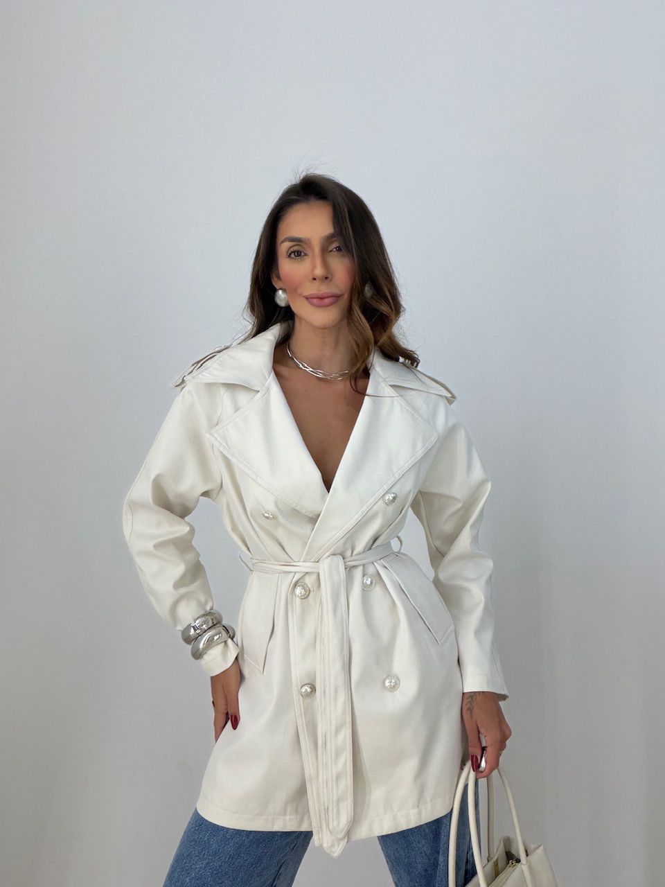 CASACO LORENA FAIXA MARFIM - 0077890056 - CAROLLA FERRARO