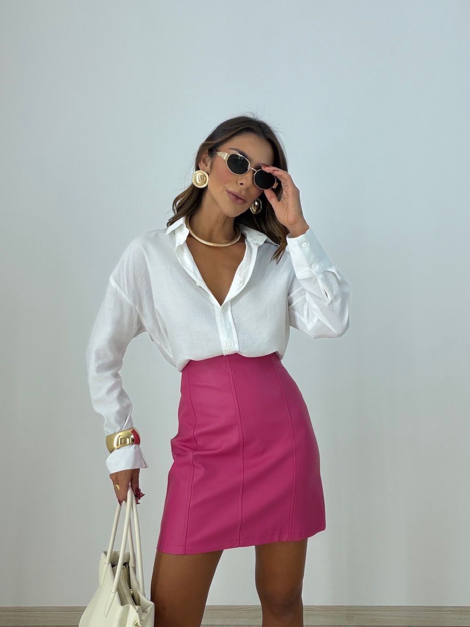 SAIA MAITÊ COURO FAKE PINK
