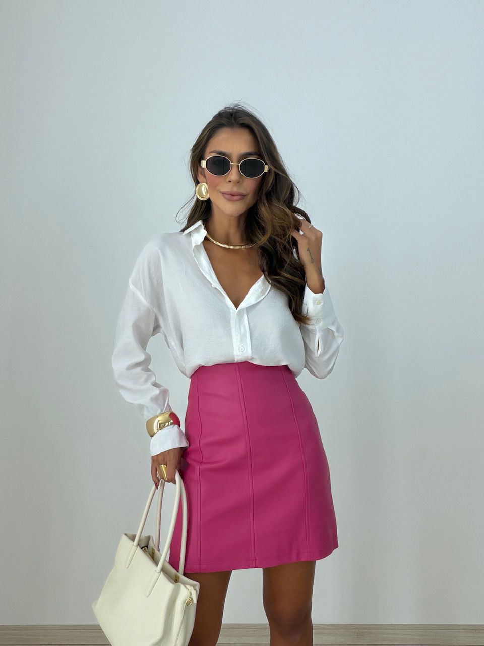 SAIA MAITÊ COURO FAKE PINK - 0077880037 - CAROLLA FERRARO