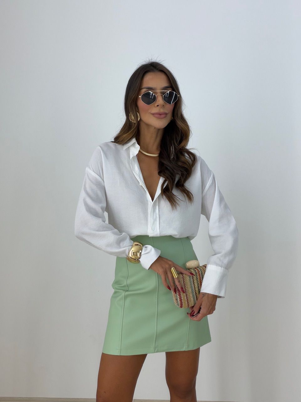SAIA MAITÊ COURO FAKE VERDE