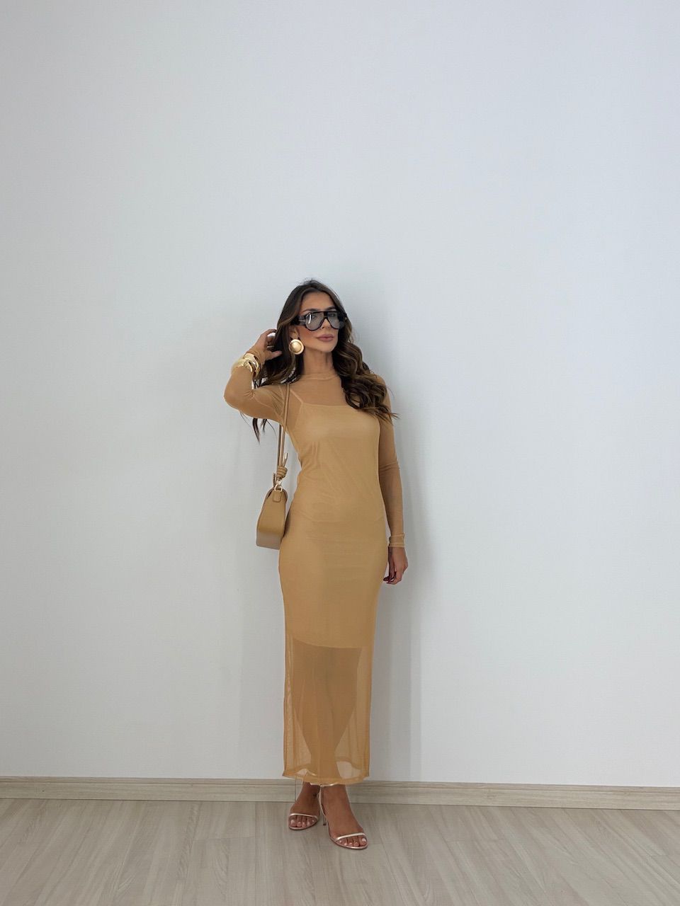 VESTIDO CLARICE TULE NUDE
