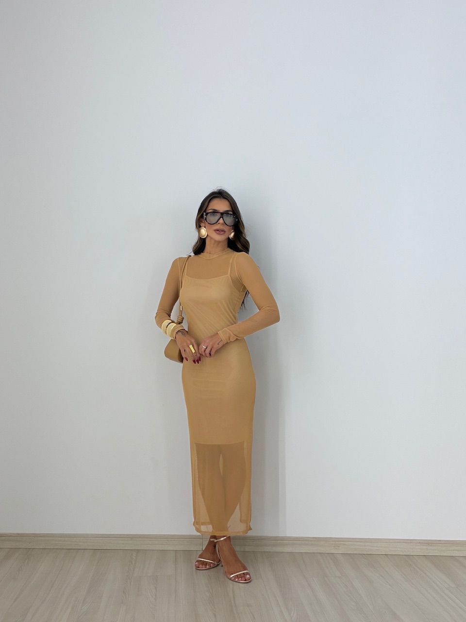 VESTIDO CLARICE TULE NUDE