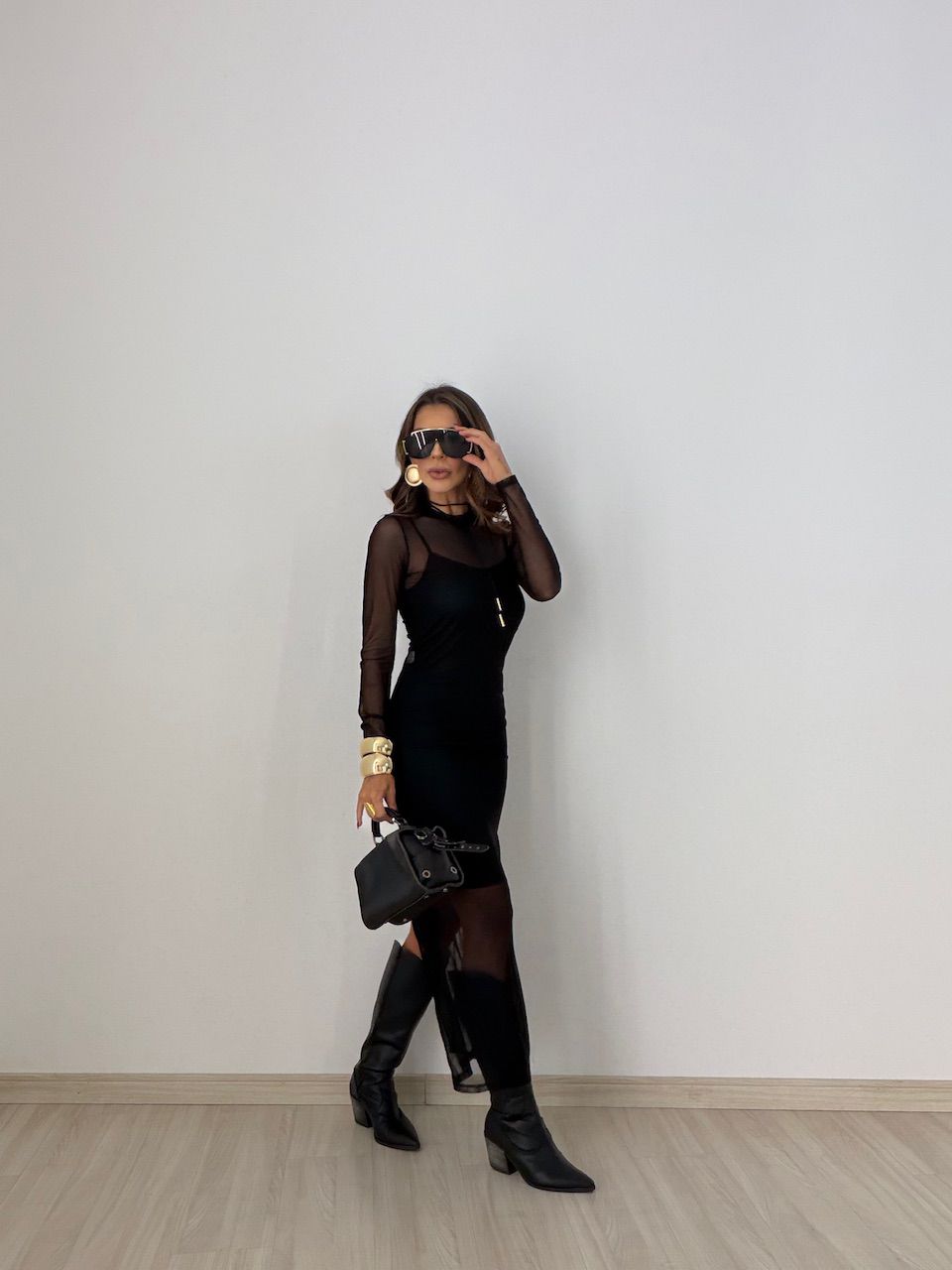 VESTIDO CLARICE TULE PRETO