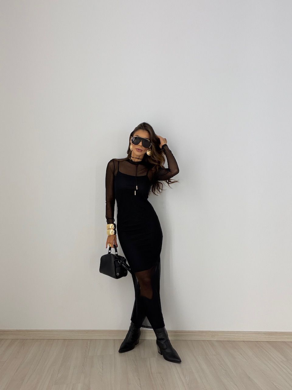 VESTIDO CLARICE TULE PRETO