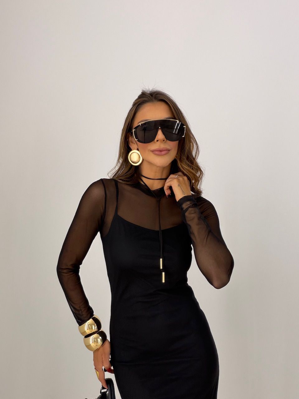 VESTIDO CLARICE TULE PRETO