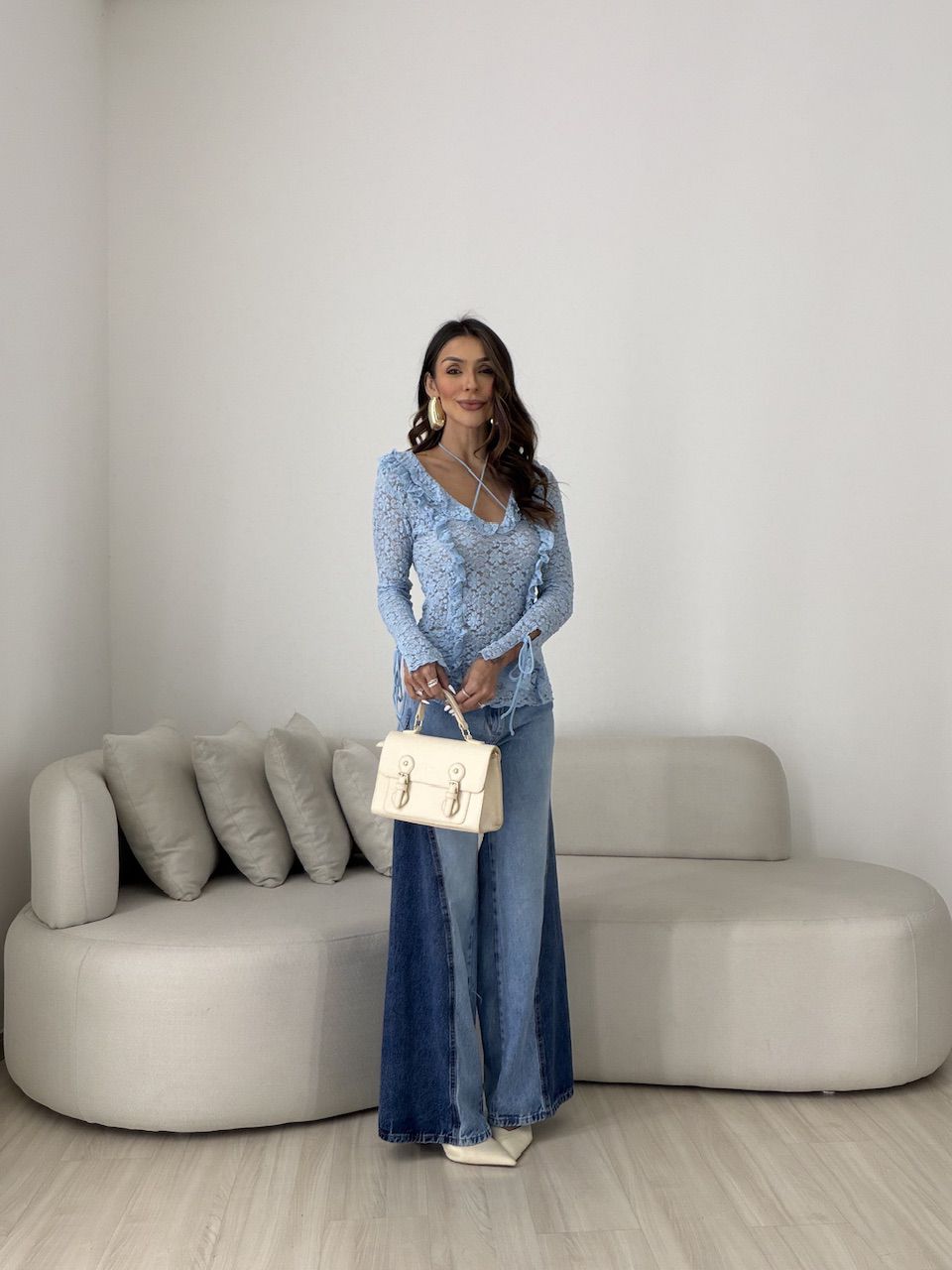 BLUSA CHARLOTTE RENDA AZUL