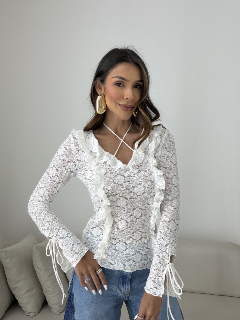 BLUSA CHARLOTTE RENDA OFF - 0080590048 - CAROLLA FERRARO
