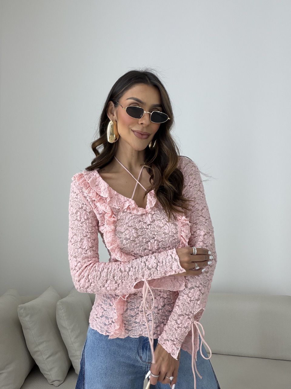 BLUSA CHARLOTTE RENDA ROSA