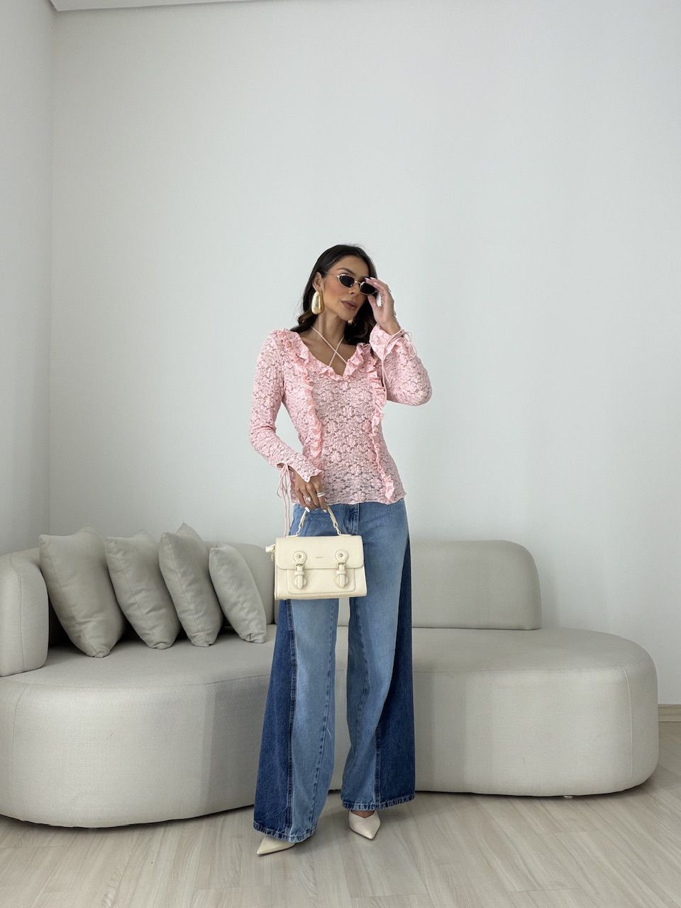 BLUSA CHARLOTTE RENDA ROSA