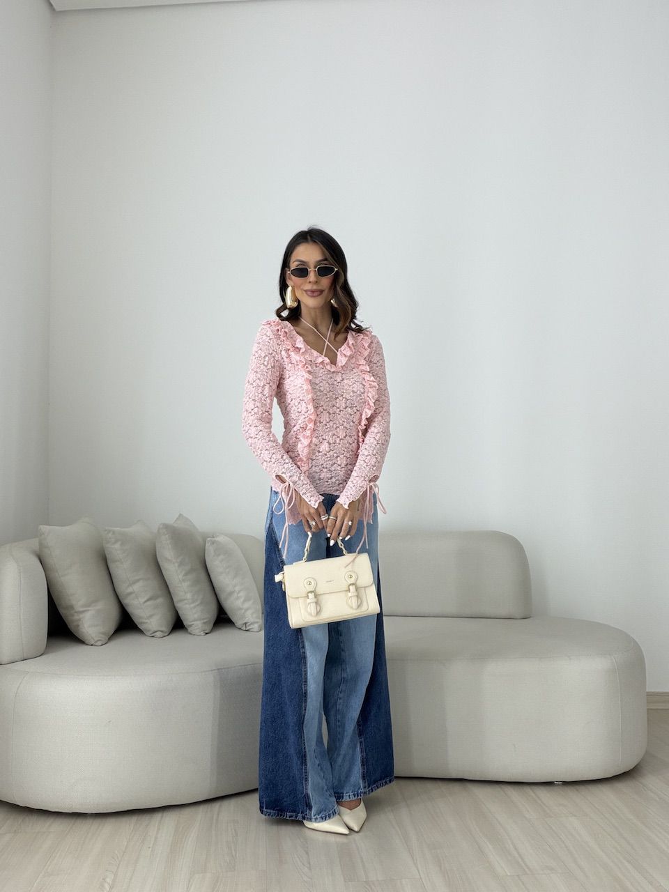 BLUSA CHARLOTTE RENDA ROSA