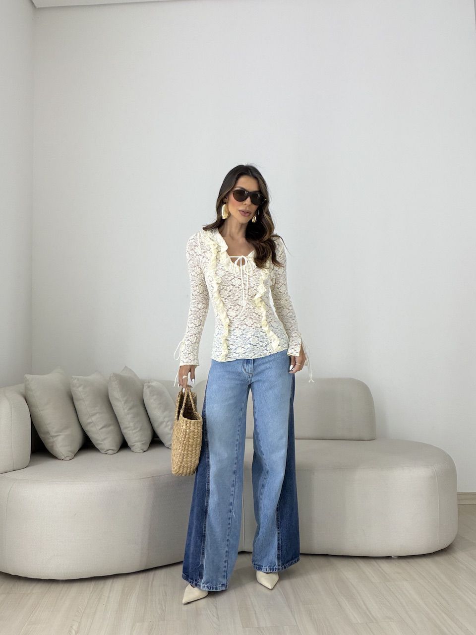 BLUSA CHARLOTTE RENDA YELLOW BUTTER