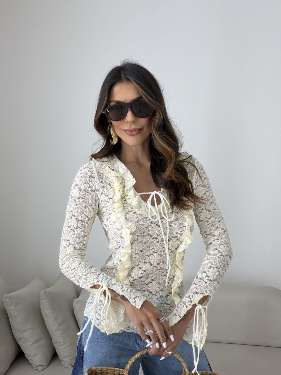BLUSA CHARLOTTE RENDA YELLOW BUTTER