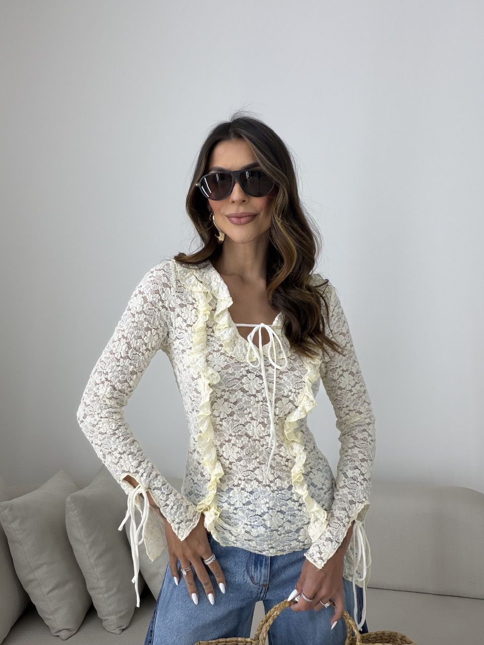 BLUSA CHARLOTTE RENDA YELLOW BUTTER - 0080590431 - CAROLLA FERRARO