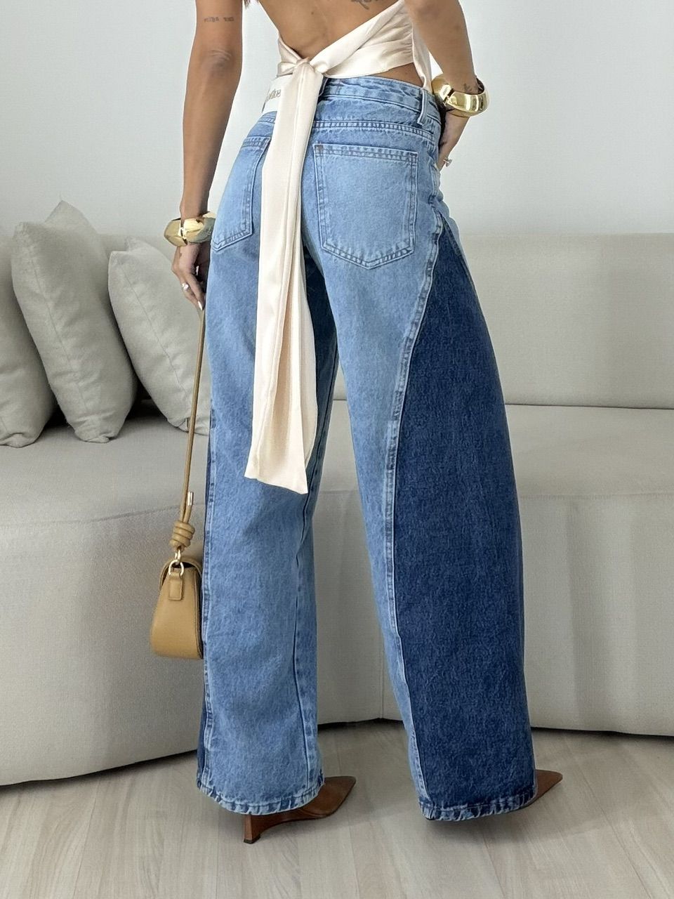 CALÇA MAISA BICOLOR JEANS