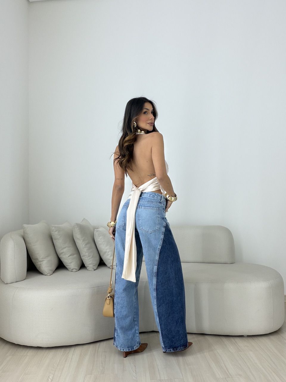 CALÇA MAISA BICOLOR JEANS