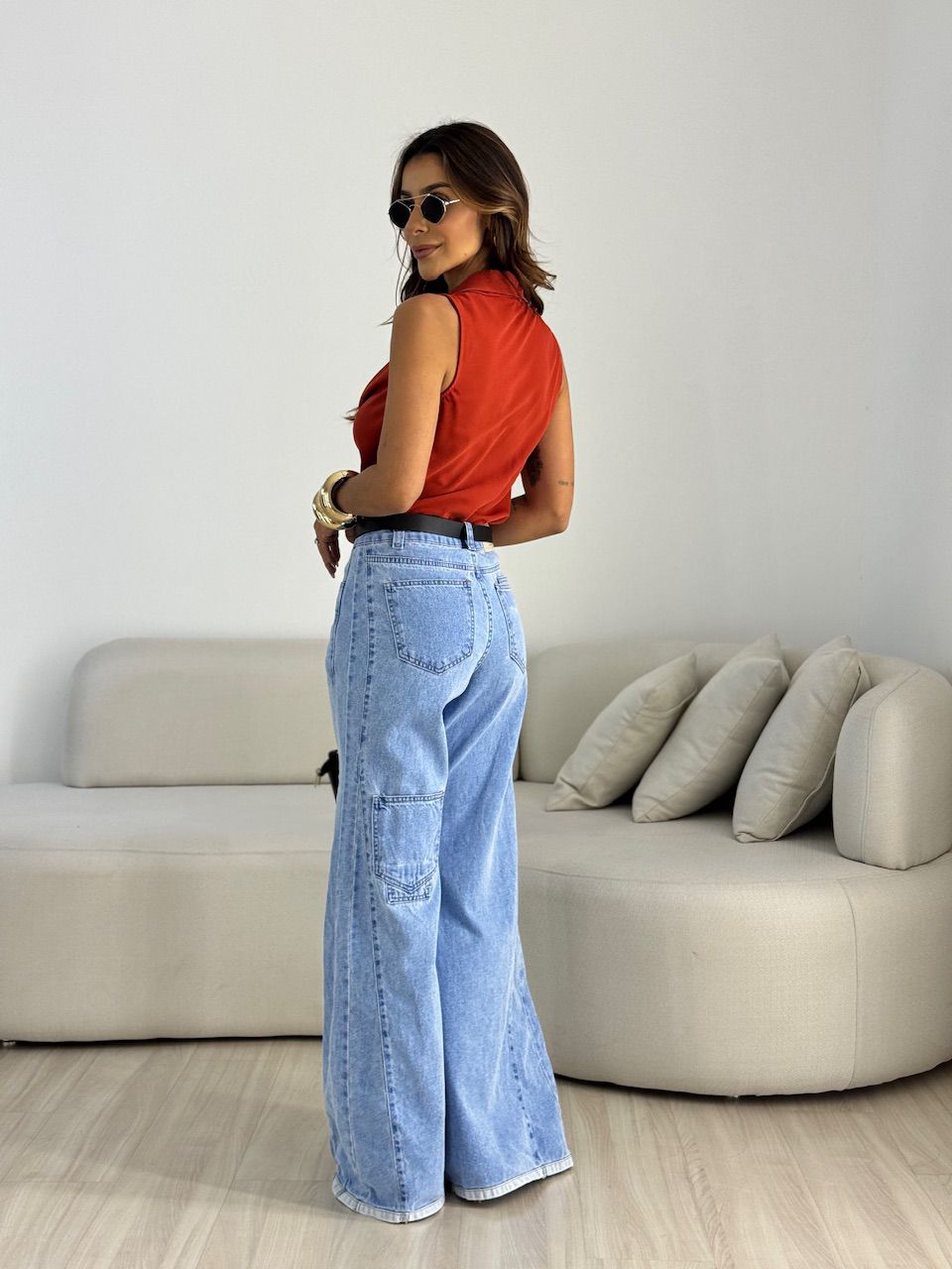 BLUSA RITA DECOTE TERRA COTA 