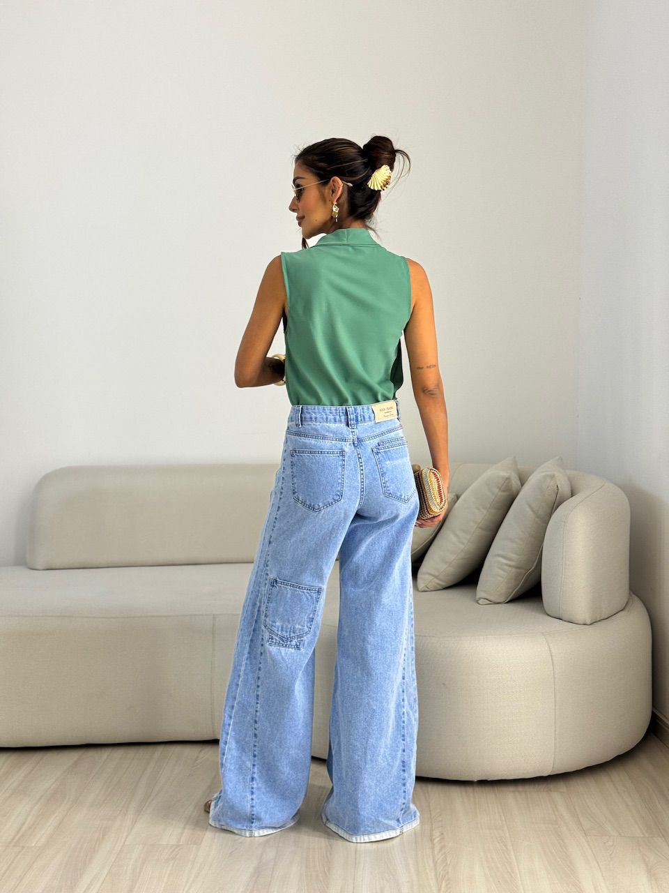 BLUSA RITA DECOTE VERDE