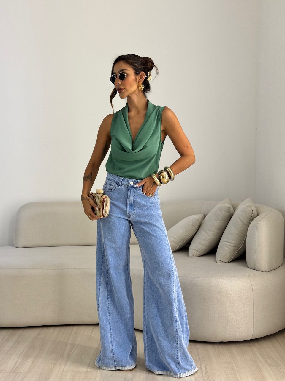 BLUSA RITA DECOTE VERDE