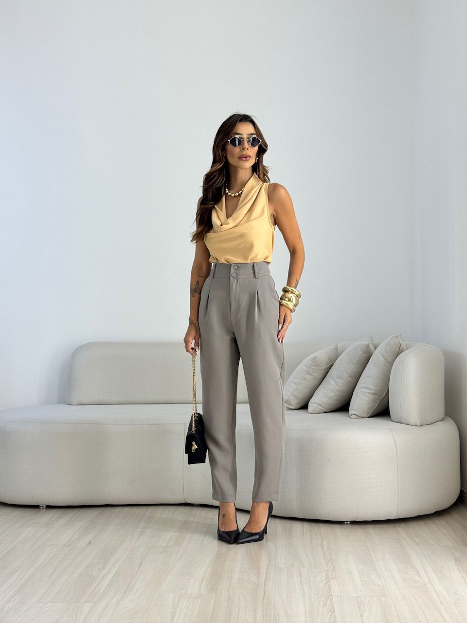 CALÇA ADA CENOURA CAQUI