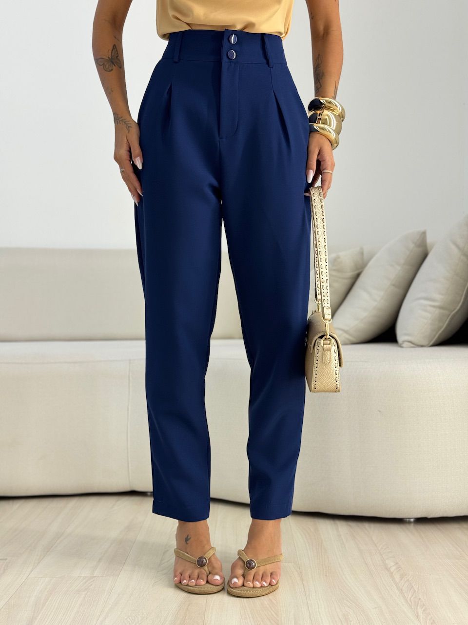 CALÇA ADA CENOURA MARINHO