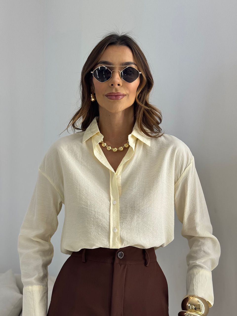 CAMISA FERNANDA OVER AREIA
