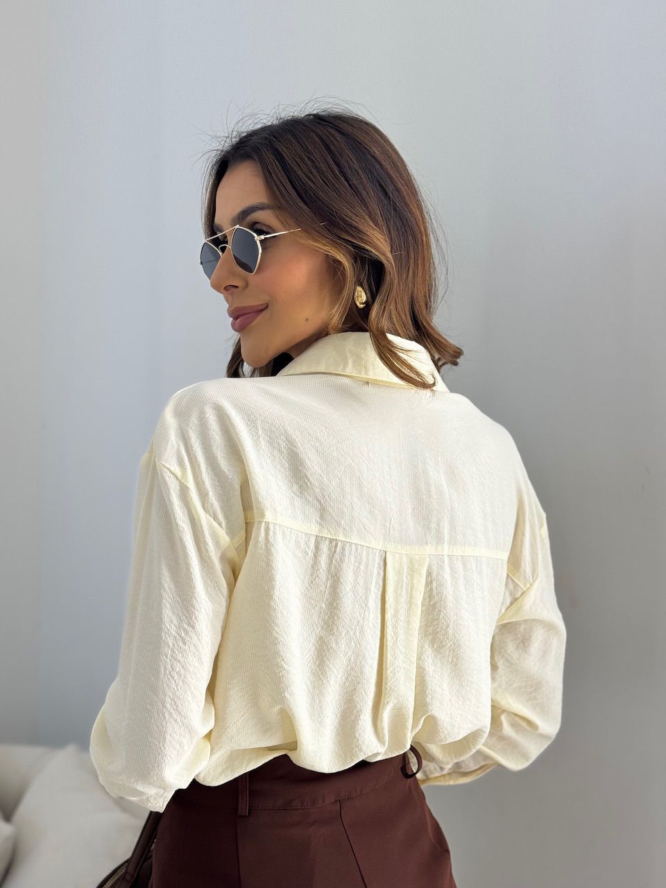 CAMISA FERNANDA OVER AREIA