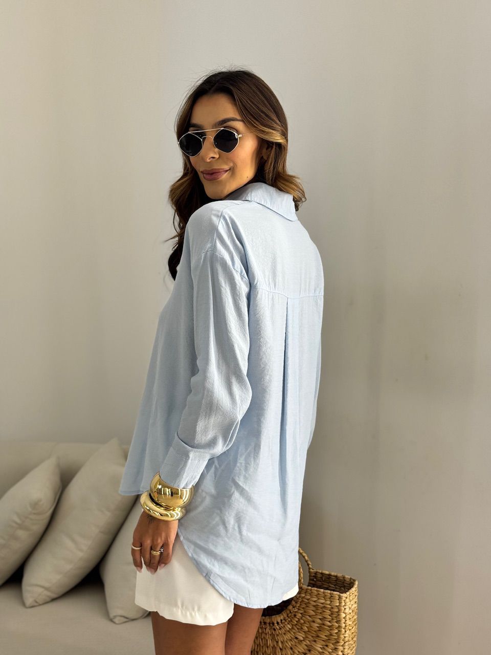 CAMISA FERNANDA OVER AZUL