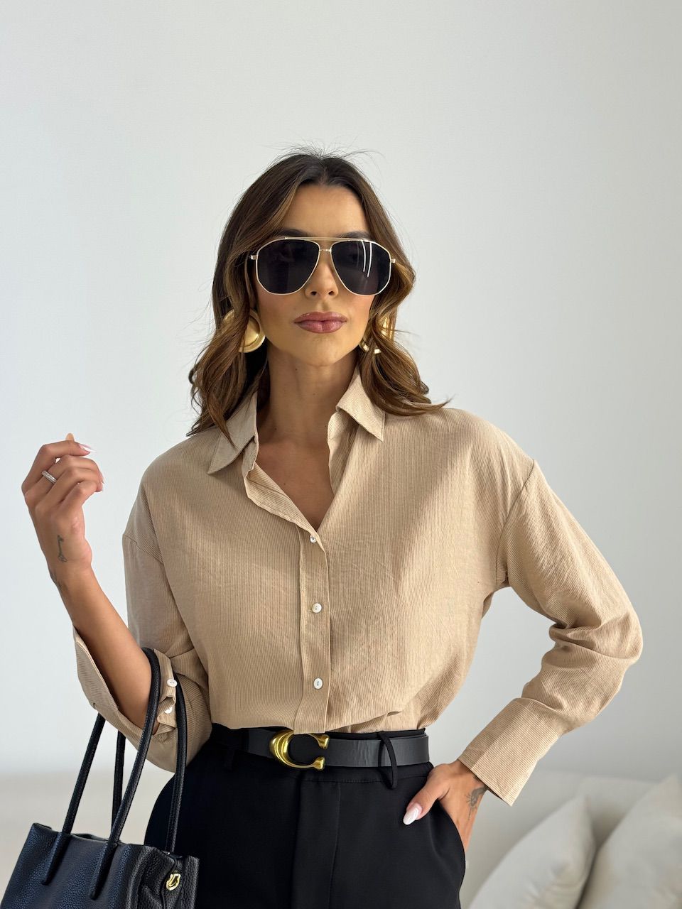 CAMISA FERNANDA OVER NUDE