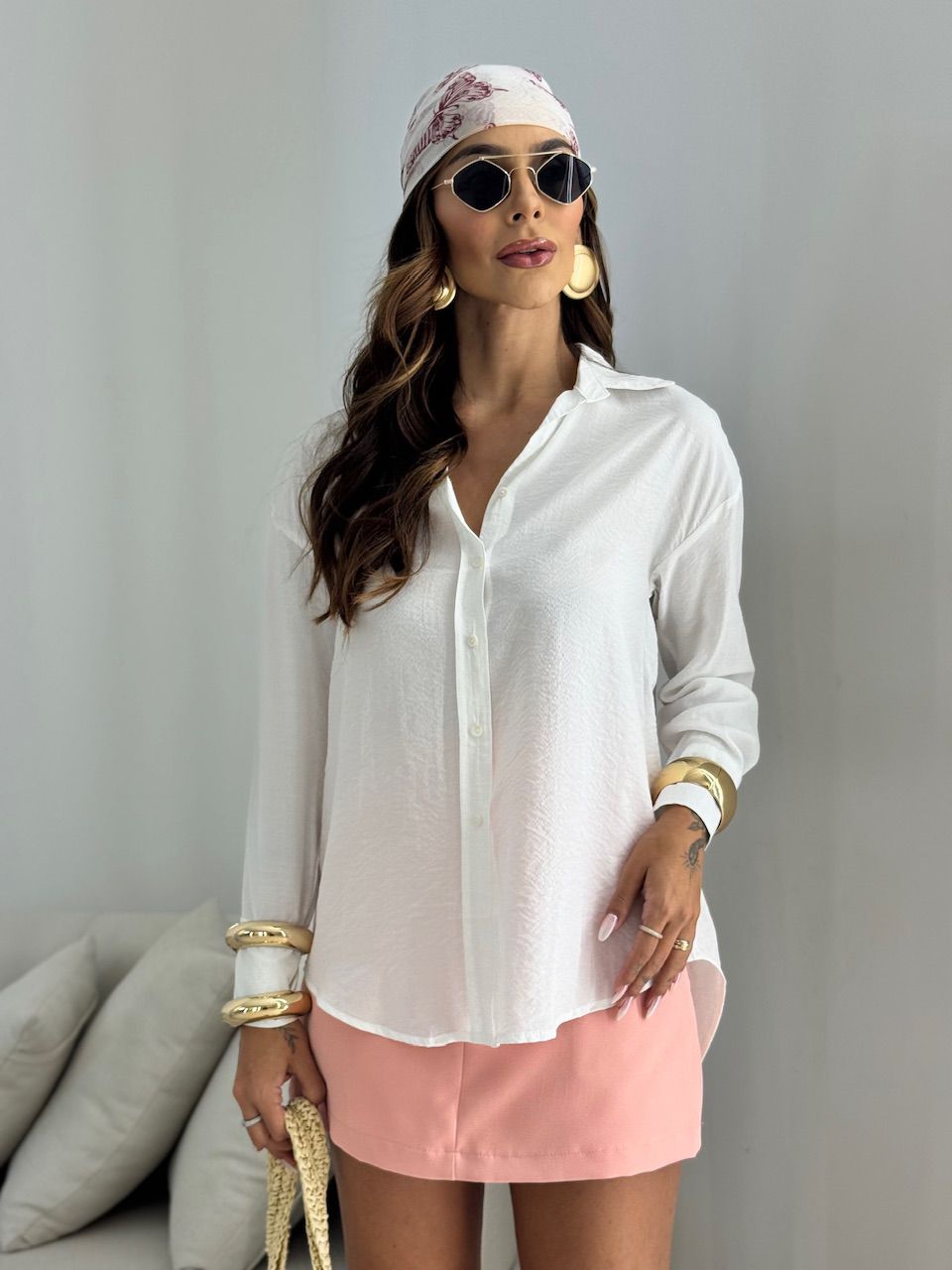 CAMISA FERNANDA OVER OFF - 0069970326 - CAROLLA FERRARO