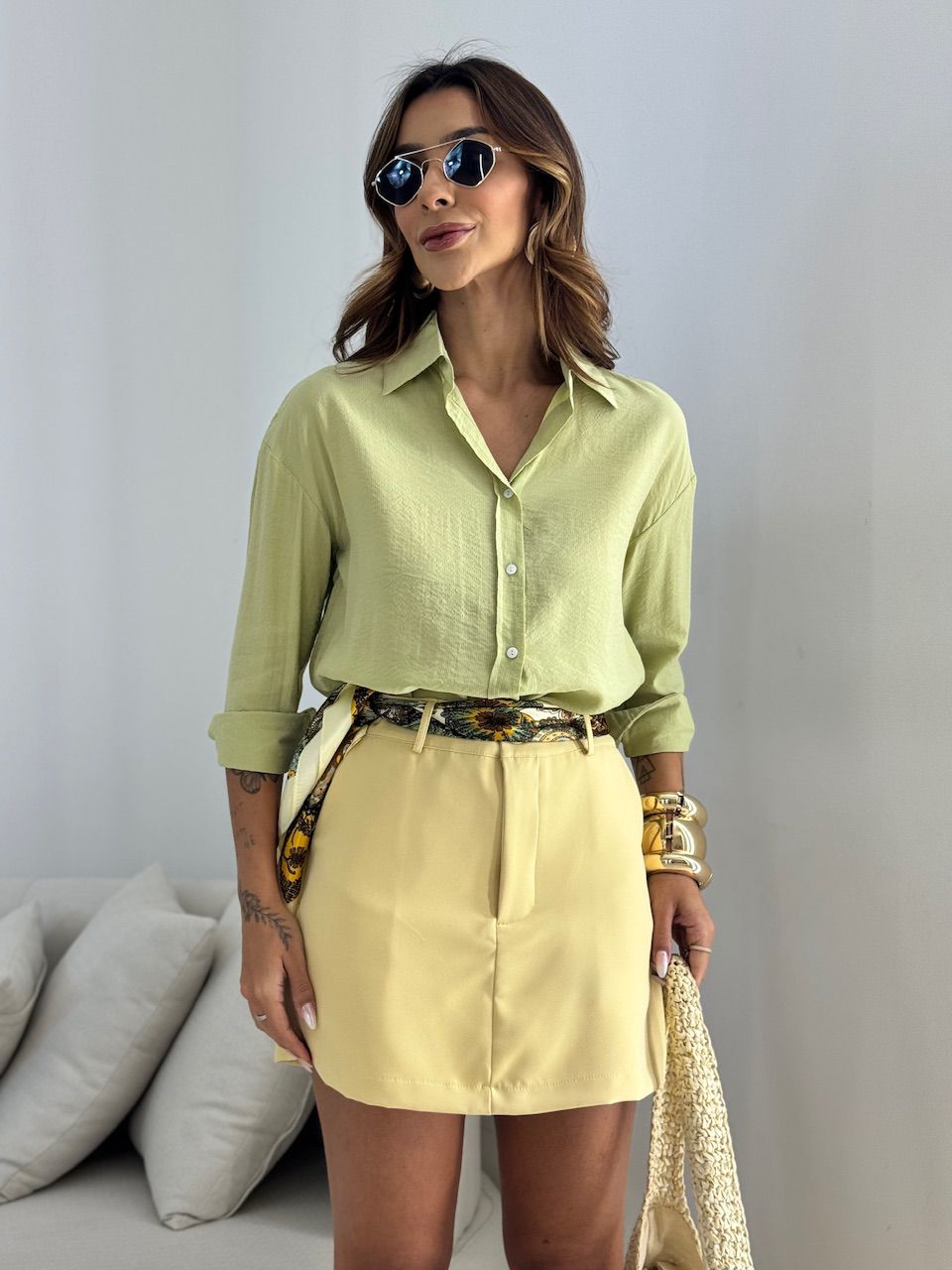 CAMISA FERNANDA OVER VERDE