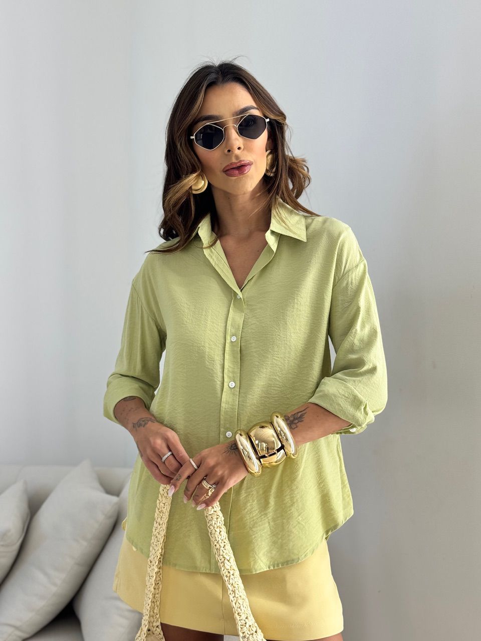 CAMISA FERNANDA OVER VERDE