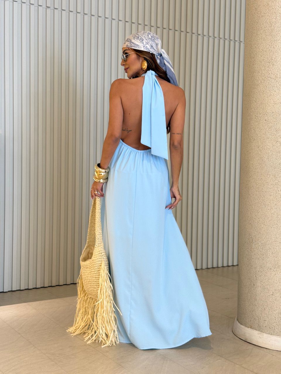 VESTIDO HANNA LONGO BABY BLUE