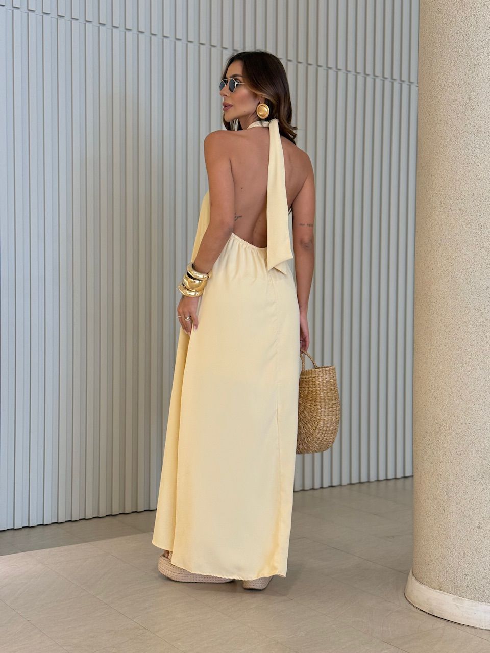 VESTIDO HANNA LONGO YELLOW BUTTER