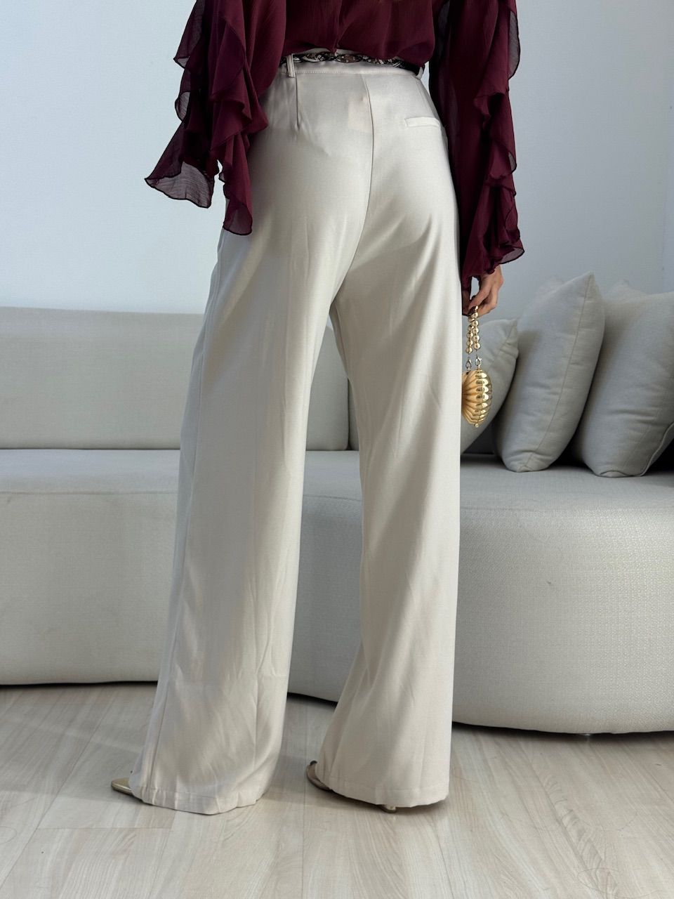 CALÇA MARIA FLOR LENÇO AREIA