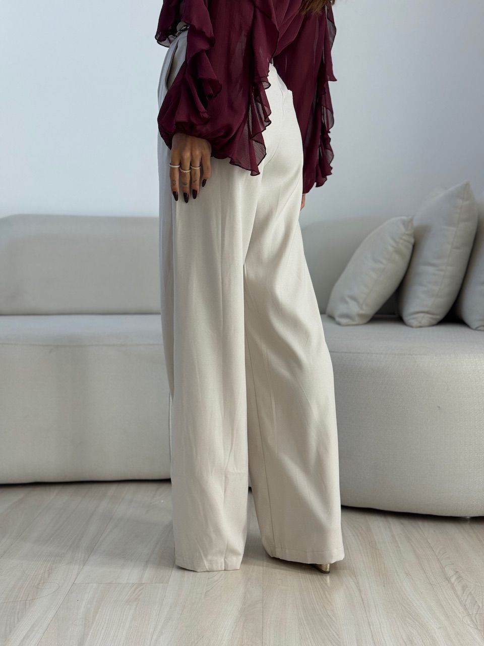 CALÇA MARIA FLOR LENÇO AREIA