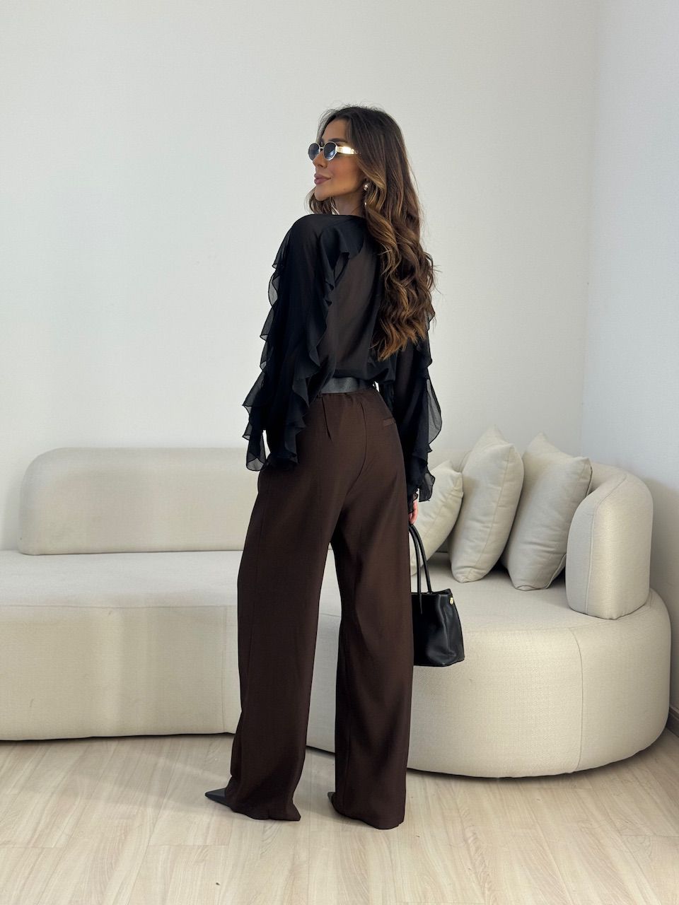 CALÇA MARIA FLOR LENÇO MARROM