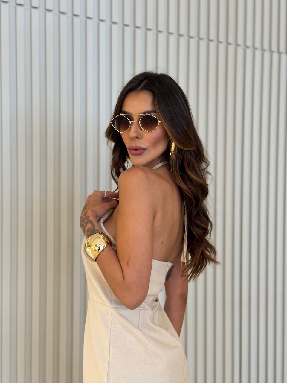 VESTIDO ÉRICA CURTO AREIA