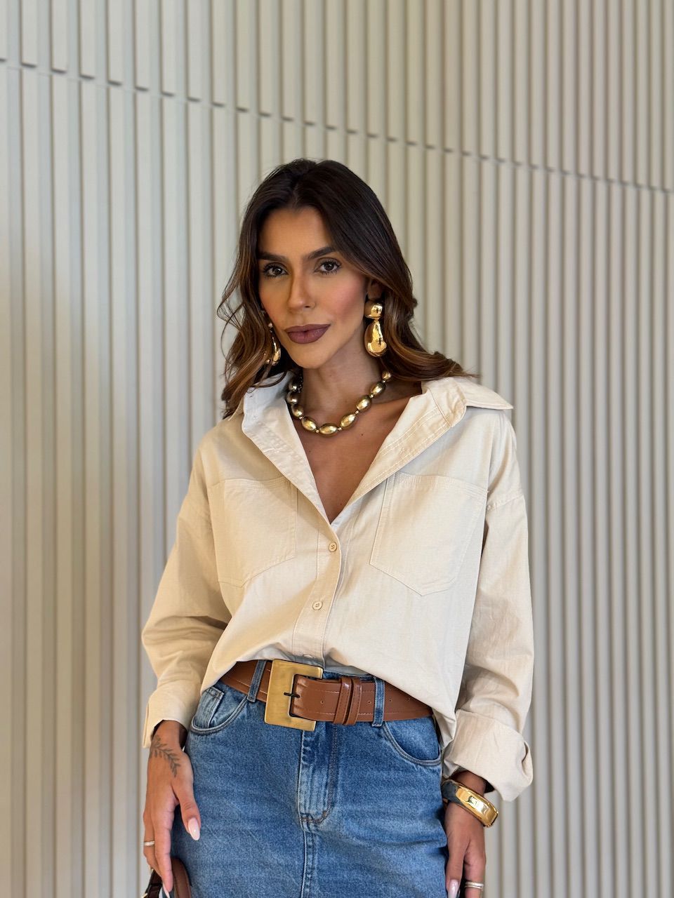 CAMISA SAMIRA OVER AREIA