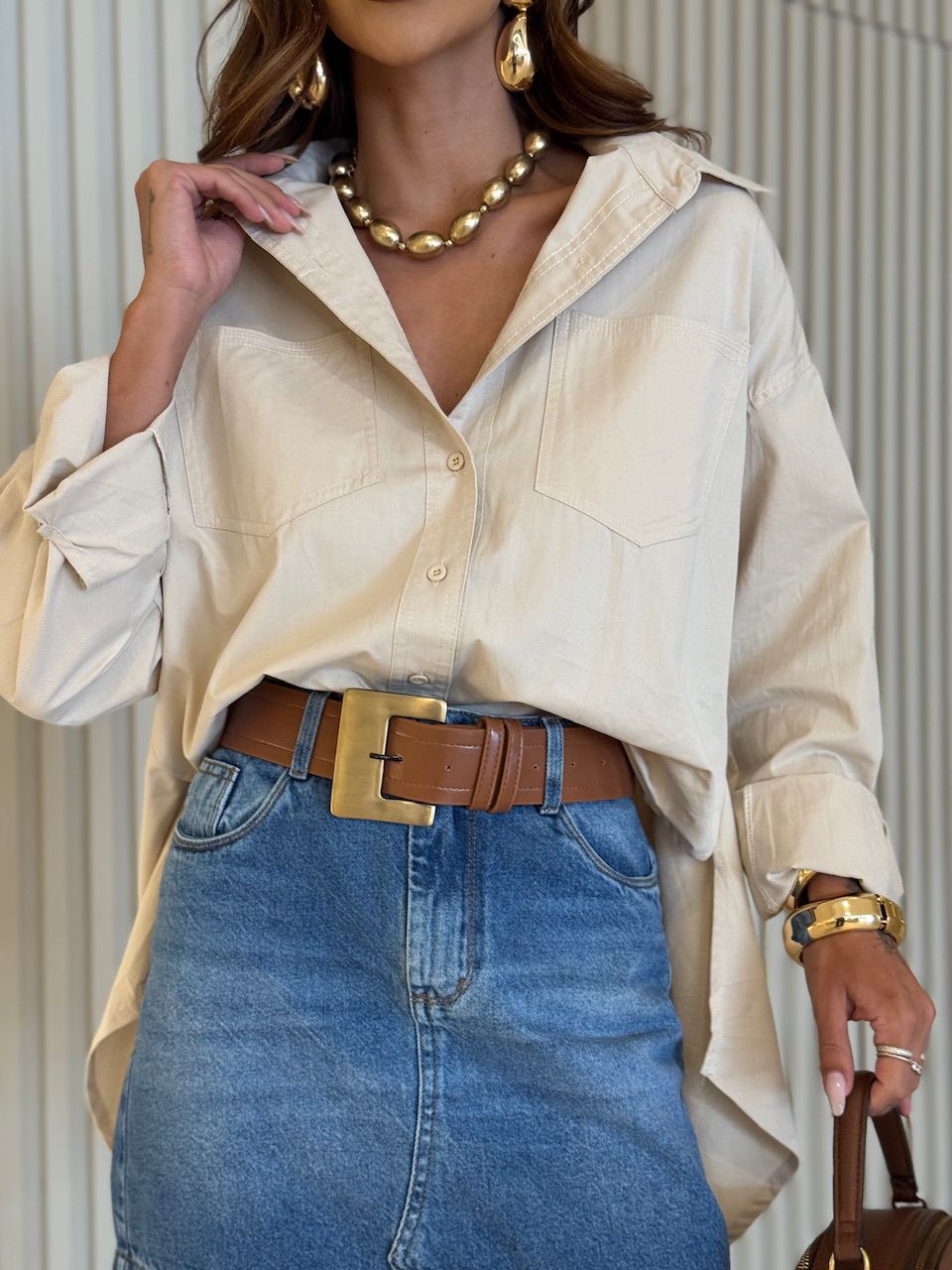 CAMISA SAMIRA OVER AREIA